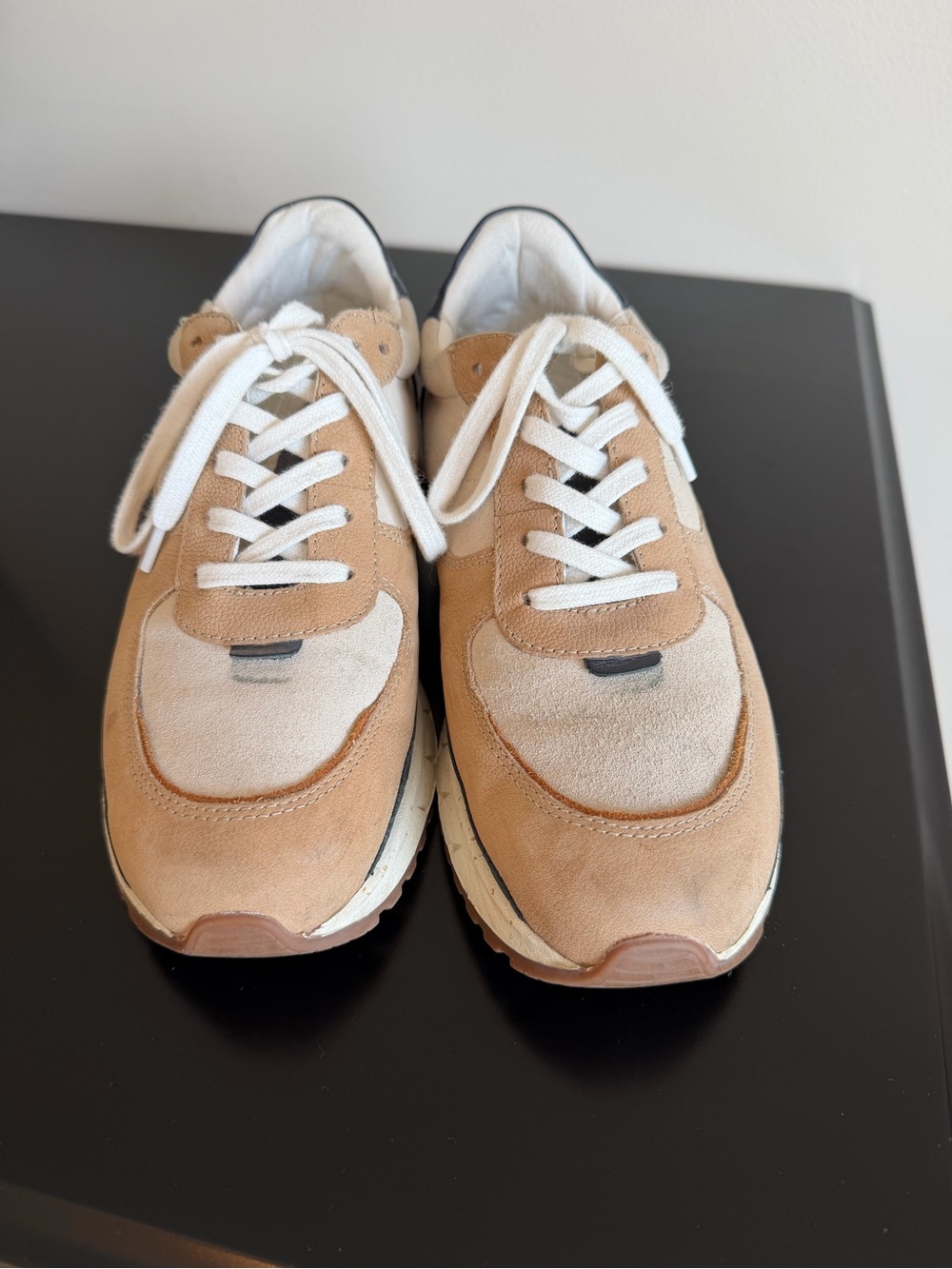 Madewell Casual Suede Lace-Up Sneakers in Beige